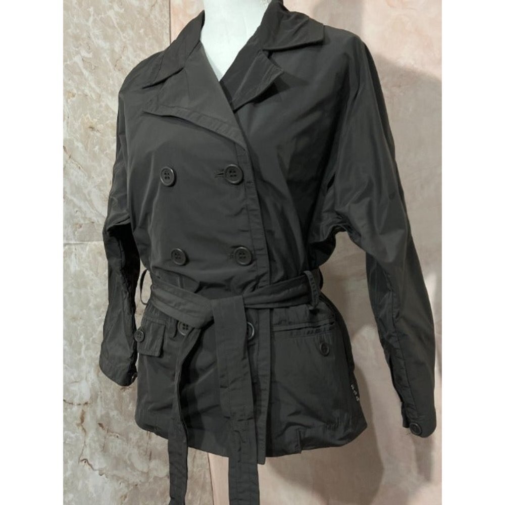 Add Down womens double breasted polyester‎ overcoat size 4 green olive